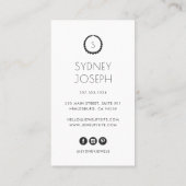 Navy & Gold Monogram Necklace Logo | Schmuck Visitenkarte (Rückseite)