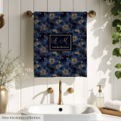 Navy Gold Monogram Towels Chic Wedding Gift Badhandtuch Set