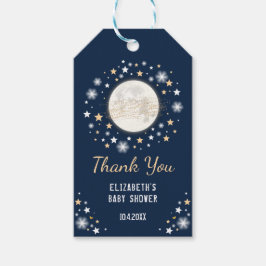 Navy Gold Moon Baby Shower Favoriten Twinkle Star Geschenkanhänger