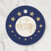 Navy Gold Moon Twinkle Little Star Baby Dusche Geschenkanhänger (Rückseite)