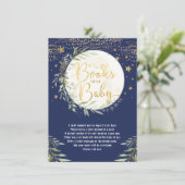 Navy Gold Moon Twinkle Star Books for Baby Begleitkarte (Stehend Vorderseite)