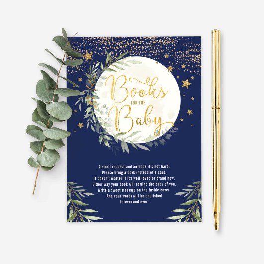 Navy Gold Moon Twinkle Star Books for Baby Begleitkarte