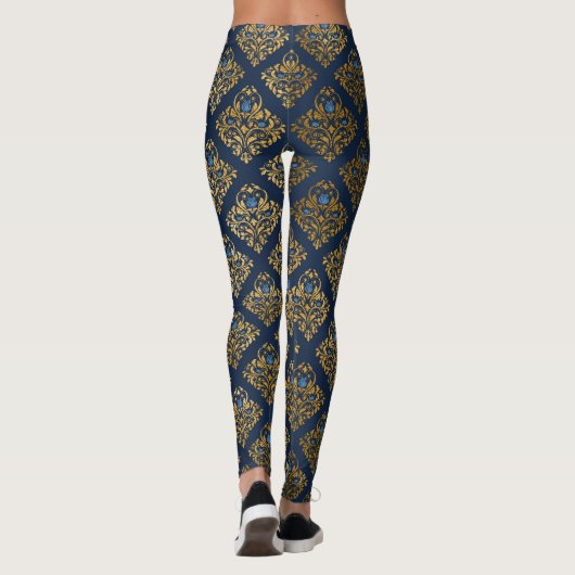 NAVY GOLD Muster Leggings Aktivbekleidung (Rückseite)