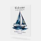 Navy Gold Nautical Boat Gold Wedding Welcome Sign Acrylschild (Winkel)