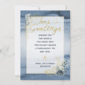 Navy & Gold Nautical Sees & Greetings Weihnachten (Vorderseite)