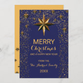 Navy Gold North Star Glitzer Confetti Weihnachten (Vorne/Hinten)