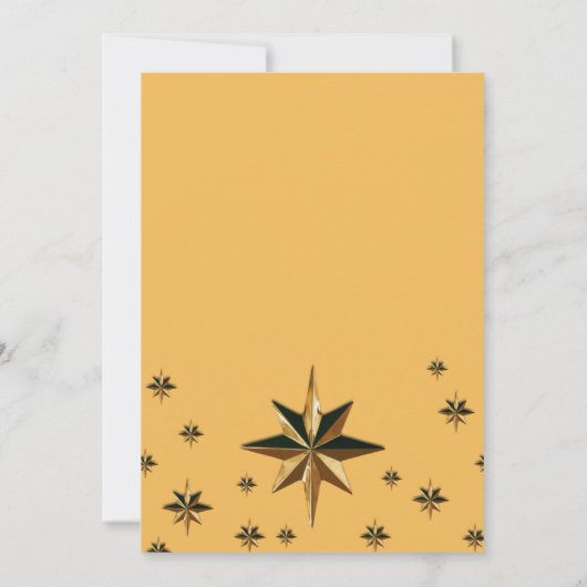 Navy Gold North Star Glitzer Confetti Weihnachten Einladung (Rückseite)