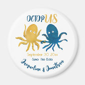 Navy Gold Octopus Nautical Wedding rettet das Datu Magnet (Vorne)