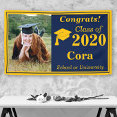 Navy Gold One Foto Class 2024 Abschluss Banner