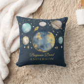 Navy Gold Oututer Space Galaxy Moon Star Boy Kinde Kissen (Decke)