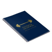 Navy & Gold Personalisiert Fitness Journal Notizblock (Rechte Seite)
