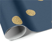 Navy & Gold Polka Dot Elegant Geschenkpapier (Rolleneckpunkt)