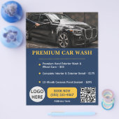 Navy Gold Premium Auto-Waschservice Elegant Flyer (Einzeln)
