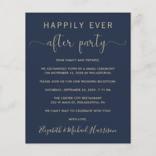 Navy Gold QR-Code-Einladung zum Hochzeitsempfang