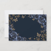 Navy Gold Quinceanera Dankeskarte (Rückseite)