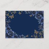 Navy Gold Quinceanera Reception Details Begleitkarte (Rückseite)