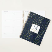 Navy Gold Raindrop Modern Trendy Monogram Planer (Anzeige)