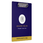 Navy Gold Real Estate Logo Pro Klemmbrett (Rechts)