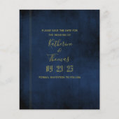 Navy & Gold Regal Save the Date Budget Flyer (Vorne)