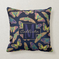 Navy-Gold-Schmetterlinge Glitzer-Aquarellfarbenmon