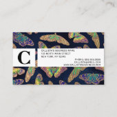 Navy-Gold-Schmetterlinge Glitzer-Aquarellfarbenmon Visitenkarte (Rückseite)
