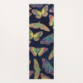 Navy-Gold-Schmetterlinge Glitzer-Aquarellfarbenmon Yogamatte (Rückseite)