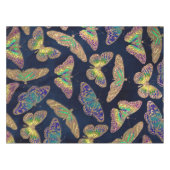 Navy-Gold-Schmetterlinge Glitzer-Aquarellmuster Tischdecke (Vorderseite (Horizontal))