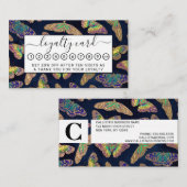 Navy-Gold-Schmetterlinge Glitzer-Aquarellmuster Treuekarte (Vorne/Hinten)