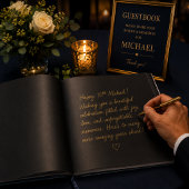 Navy Gold Seventy Erinnerungen Gästebuch