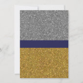 Navy Gold & Silver Confetti Brautparty Einladung (Rückseite)