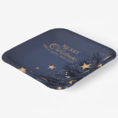 Navy Gold Simple Christmas Day 9" Square Pappteller (Gewinkelt)