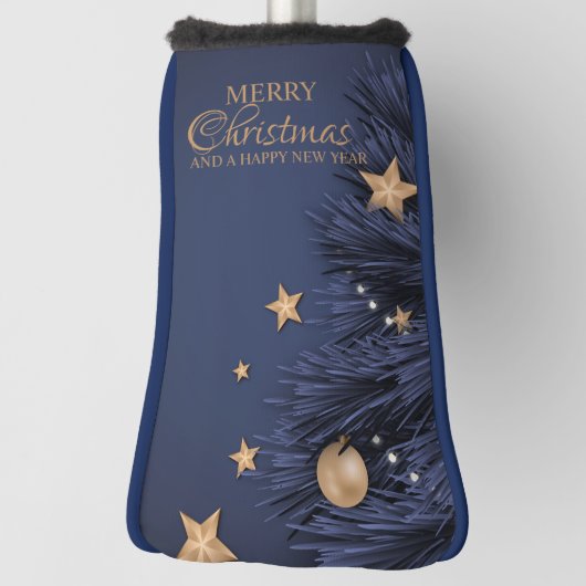 Navy Gold Simple Christmas Day Putter Best Golf Headcover (Rotieren 90)