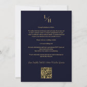 Navy & Gold Simple Classic 4 Multi-Fotos Collage Save The Date (Rückseite)