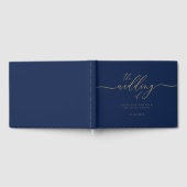 Navy Gold Simple Wedding Gästebuch (Voll)