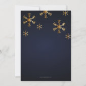 Navy Gold Snowflakes Corporate Holiday Party Einladung (Rückseite)