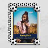 Navy & Gold Soccer Abschluss Ankündigung (Vorne/Hinten)