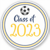 Navy & Gold Soccer Class Year Abschluss Aufkleber (Vorderseite)