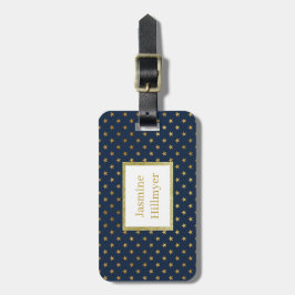 Navy Gold Star GLITZER CUSTOM LUGGAGE TAG Gepäckanhänger