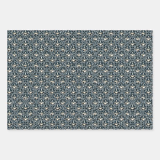 Navy & Gold Star von Wonder Mandala Art Deco Fans Geschenkpapier Set (Vorderseite 3)