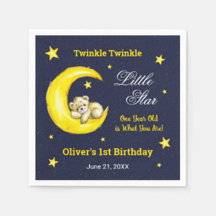 Navy Gold Twinkle Litle Star 1. Geburtstag Serviette