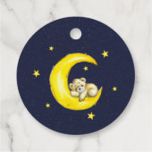 Navy Gold Twinkle Little Star Round Geschenkanhänger (Rückseite)