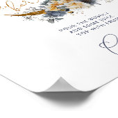 Navy Gold über dem Mond Babydusche Mama-osa Bar Poster (Ecke)