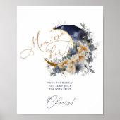 Navy Gold über dem Mond Babydusche Mama-osa Bar Poster (Vorne)