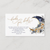 Navy Gold über den Mondbüchern für Baby Ticket Begleitkarte (Vorderseite)