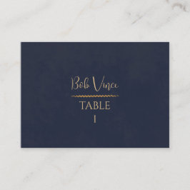 Navy & Gold Velvet Luxe Hochzeitstisch Platzkarte