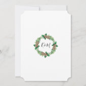 Navy Gold Watercolor Holly Wreath Brautparty Einladung (Rückseite)