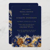 Navy Gold Watercolor Peak Brautparty Einladung (Vorne/Hinten)