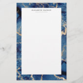 Navy Gold Waves Coastal Luxurious Stationery Briefpapier (Vorderseite)