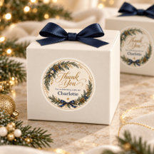 Navy Gold Weihnachten Geburtstag Danke Sticker