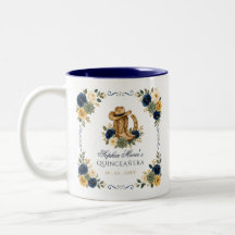 Navy Gold Western Horse Floral Charra Quinceañera